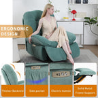Power Recliner Chair, Massage Rocker Recliner Chairs for Adults with Heated, Oversized Rocker Swivel Chairs for Living Room, Comfy Nursery Rocking Chairs with USB-C Ports and Side Pocket, White🏆