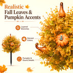 🎃Fall Pumpkin Floral Stake Artificial Topiary Tree🏆