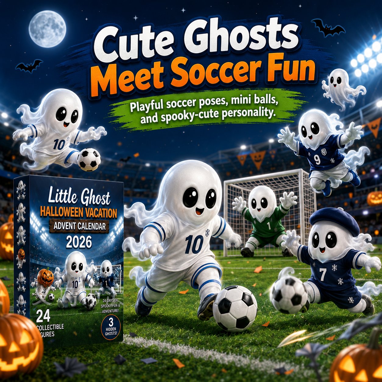 🔥Last Day 49% OFF - 👻⚽Little Ghost Soccer Halloween Advent Calendar 2026🏆