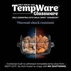4-in-1 Portable Glass Air Fryer Cooking System, 1500W, 4QT & 6-Cup TempWare Glass Containers with Storage Lids, Microwave, Freezer & Dishwasher Safe, Cyberspace Gray, FN101GY💋
