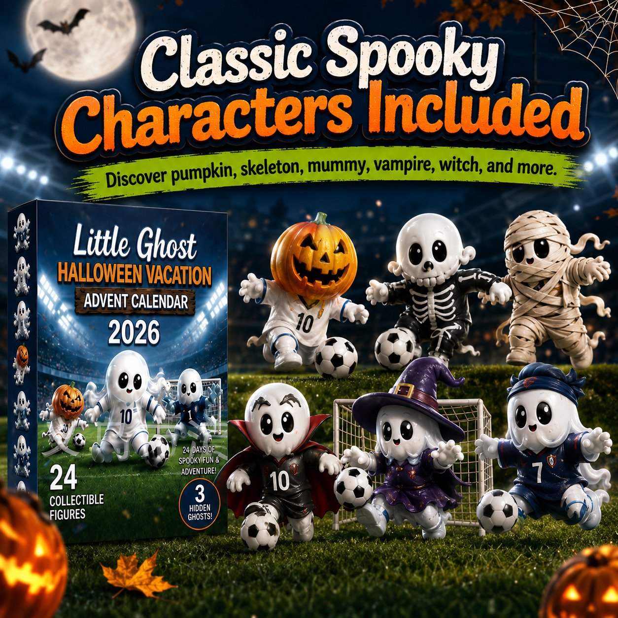 🔥Last Day 49% OFF - 👻⚽Little Ghost Soccer Halloween Advent Calendar 2026🏆