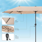 ⚡Clearance Sale🌞Oversized Outdoor Patio Umbrella with Crank Lift & LED Lights🏆
