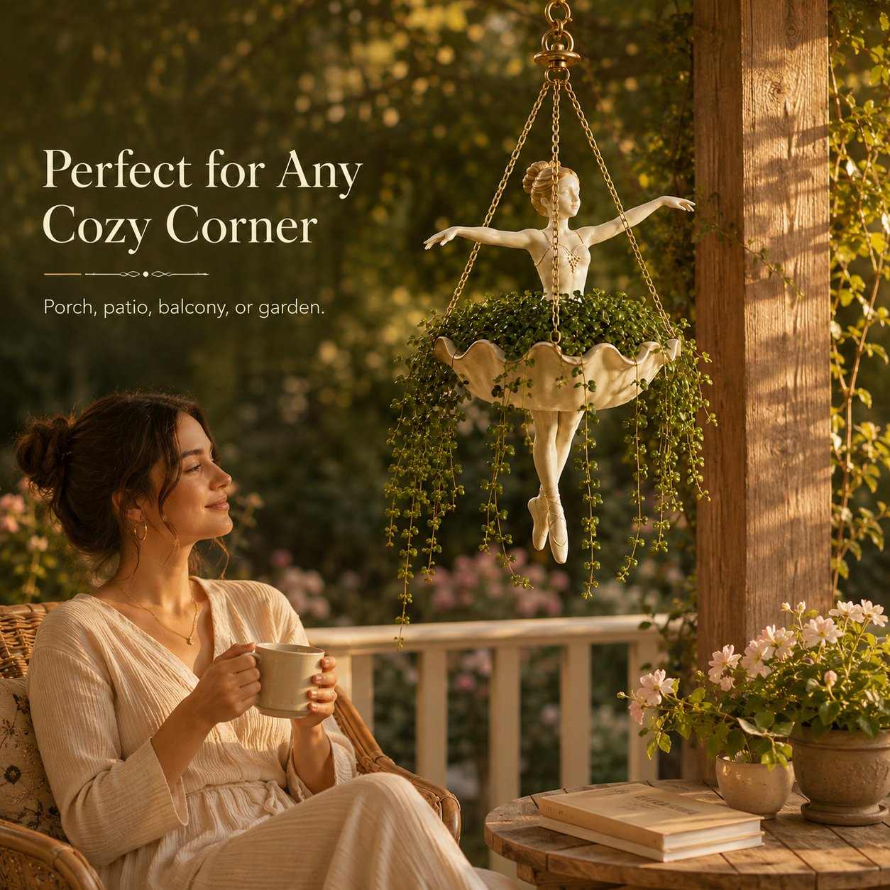 💃 Ballet Dancer Hanging Planter– 🌿Elegant Garden Decor for Porch & Patio🏆