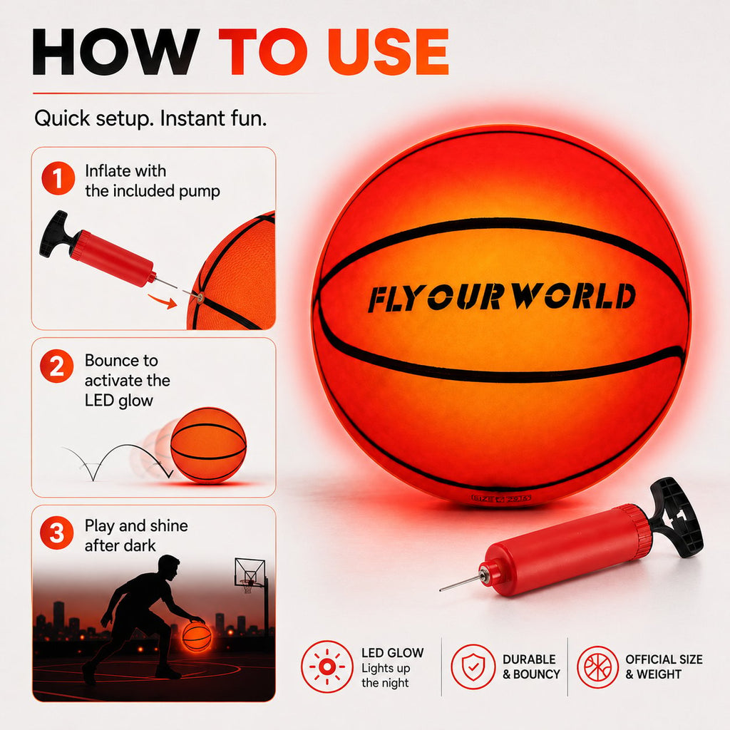 🏀 LED Light-Up Basketball — Keep the Game Going After Dark! ✨🏆