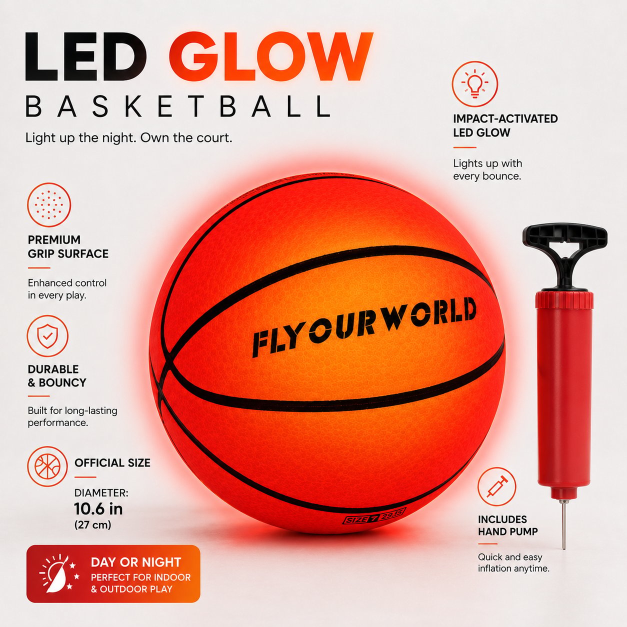 🏀 LED Light-Up Basketball — Keep the Game Going After Dark! ✨🏆