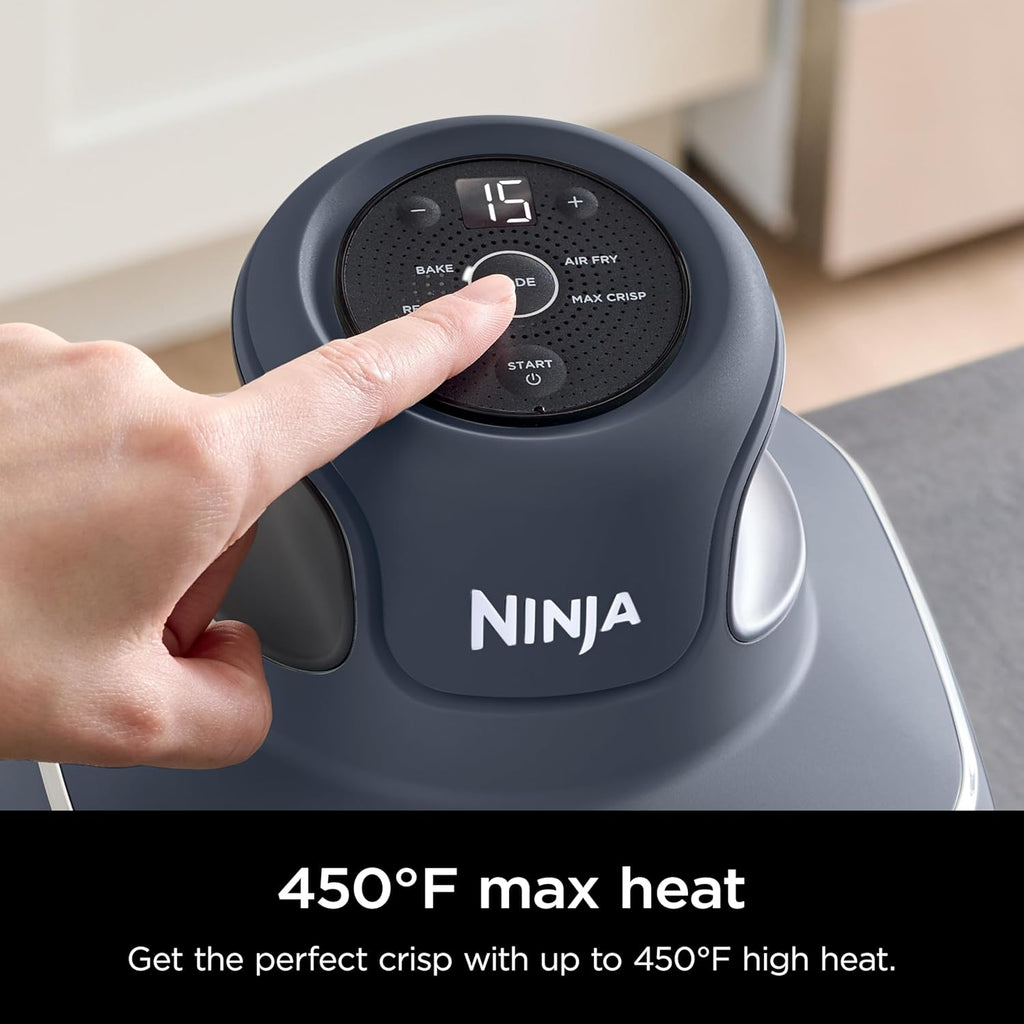 4-in-1 Portable Glass Air Fryer Cooking System, 1500W, 4QT & 6-Cup TempWare Glass Containers with Storage Lids, Microwave, Freezer & Dishwasher Safe, Cyberspace Gray, FN101GY💋