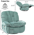 Power Recliner Chair, Massage Rocker Recliner Chairs for Adults with Heated, Oversized Rocker Swivel Chairs for Living Room, Comfy Nursery Rocking Chairs with USB-C Ports and Side Pocket, White🏆