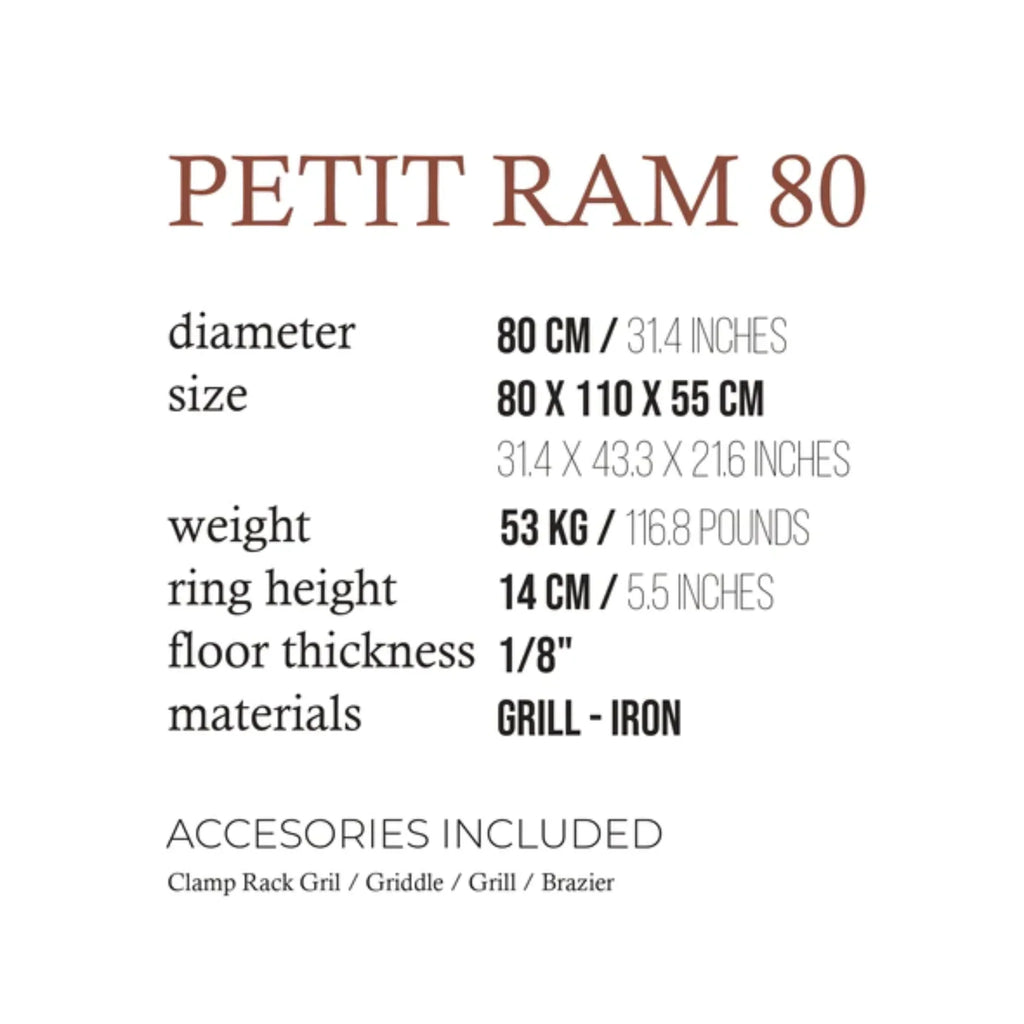 TX Petit Ram 80 Open Fire Argentine Wood and Charcoal Grill💋