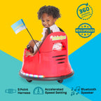 🎀🚗Smart Bumper Car for Toddler & Kids 1.5-6 Years Old, 12V 2-Speeds Electric Ride On Bumping Toy Gifts W/Remote Control, APP Control, LED Lights, Bluetooth, 360°Spin and DIY Sticker🏆