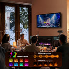 Fireplace TV Stand Entertainment Center with 36" Fireplace, 70" Wooden TV Stand for TVs Up to 80",Media TV Console with High Gloss Storage Cabinet and 16 Colors LED Lights (White)💋