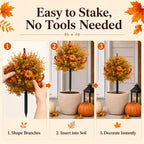 🎃Fall Pumpkin Floral Stake Artificial Topiary Tree🏆