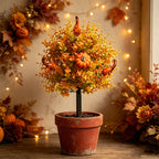🎃Fall Pumpkin Floral Stake Artificial Topiary Tree🏆
